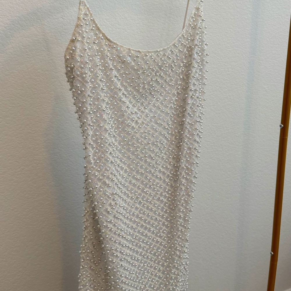 White Embellished Mini Dress